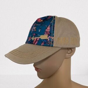 Catch Fly Boho Feather Print Embroidered “Mama Tried” Ponytail Baseball Hat Size